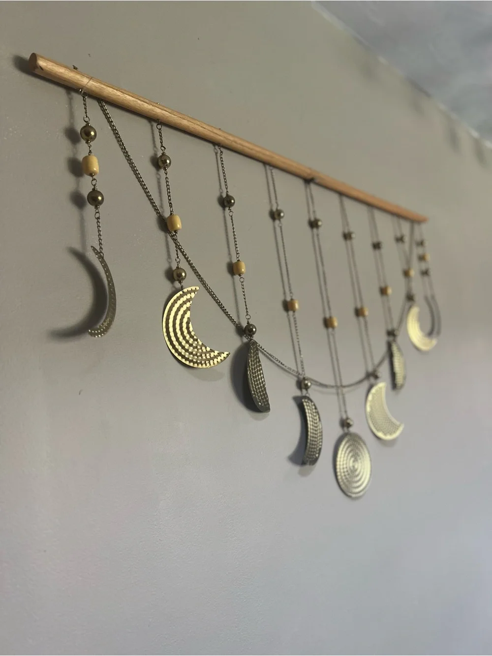 Bohemian Gold Moon Phase Hanging Wall Decor 3 feet